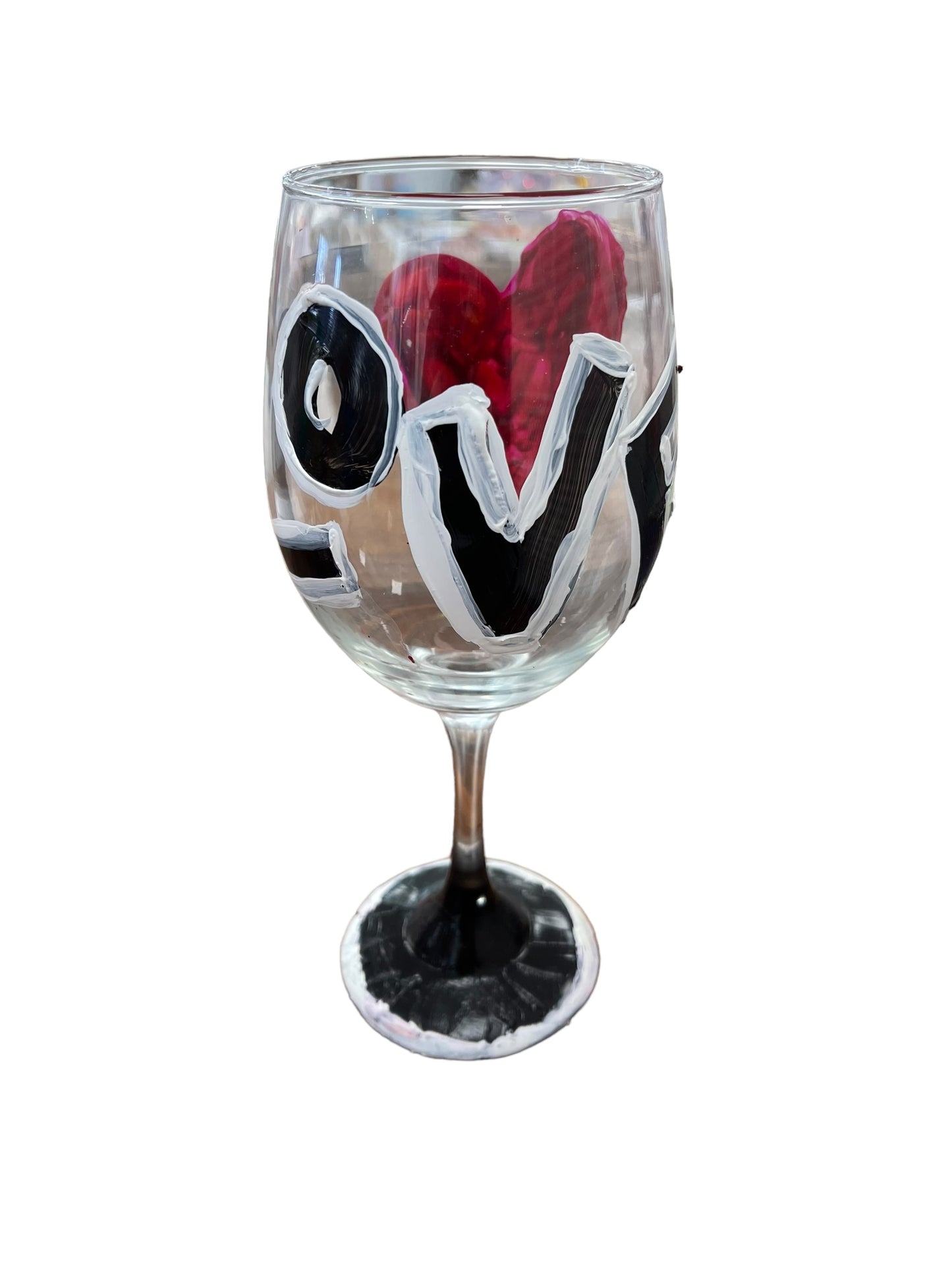 "N" Colorful Hand Painted Wine Glasses