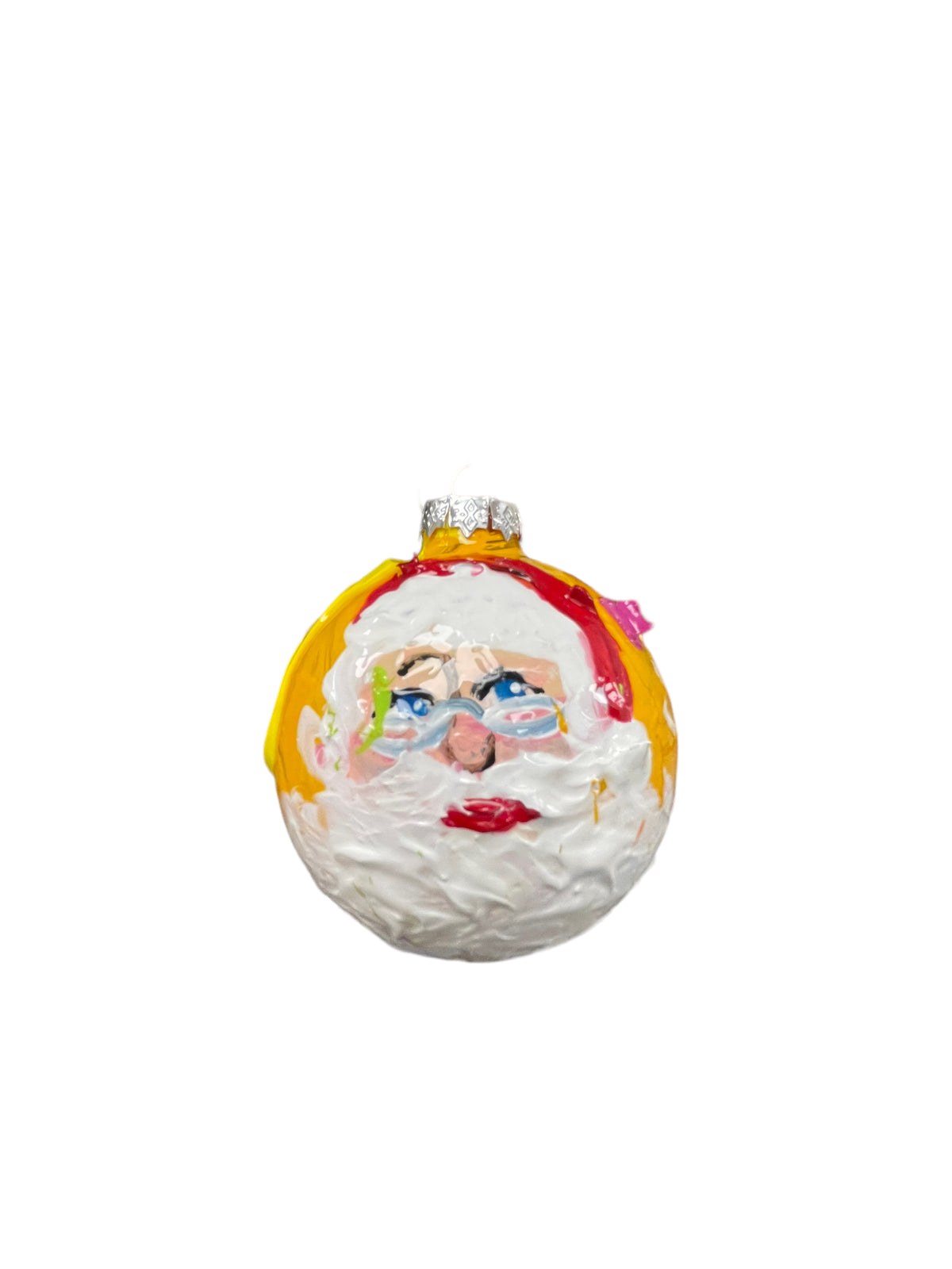 Hand-painted glass Christmas ornament Q, 3.5 inch, by Tracee Gentry Matthews