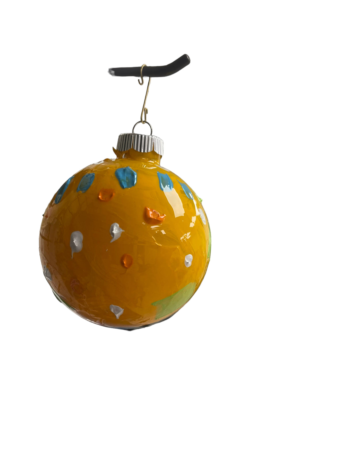 Glass Christmas ornament J by Tracee Gentry Matthews, second view