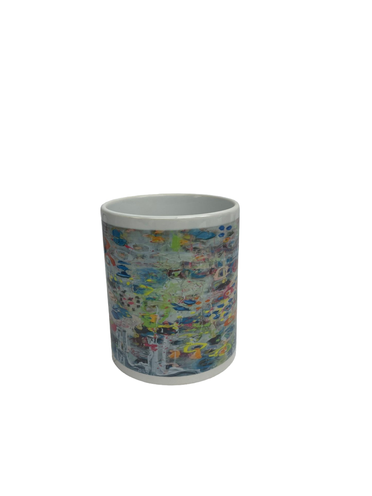 Taza con diseño floral abstracto
