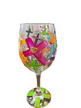 Load image into Gallery viewer, Colorful Hand Painted Wine Glasses &quot;K&quot;
