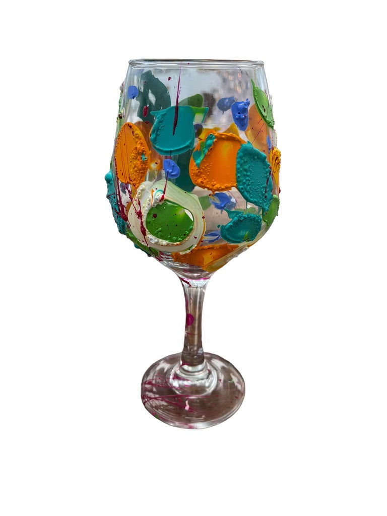 "H" Colorful Hand Painted Wine Glasses