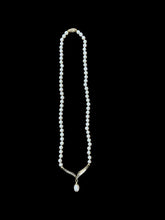 Load image into Gallery viewer, 23-4A Akoya Cultured Pearls with diamond pendant
