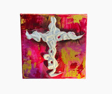 Load image into Gallery viewer, 6"x6" cross white textured heavily