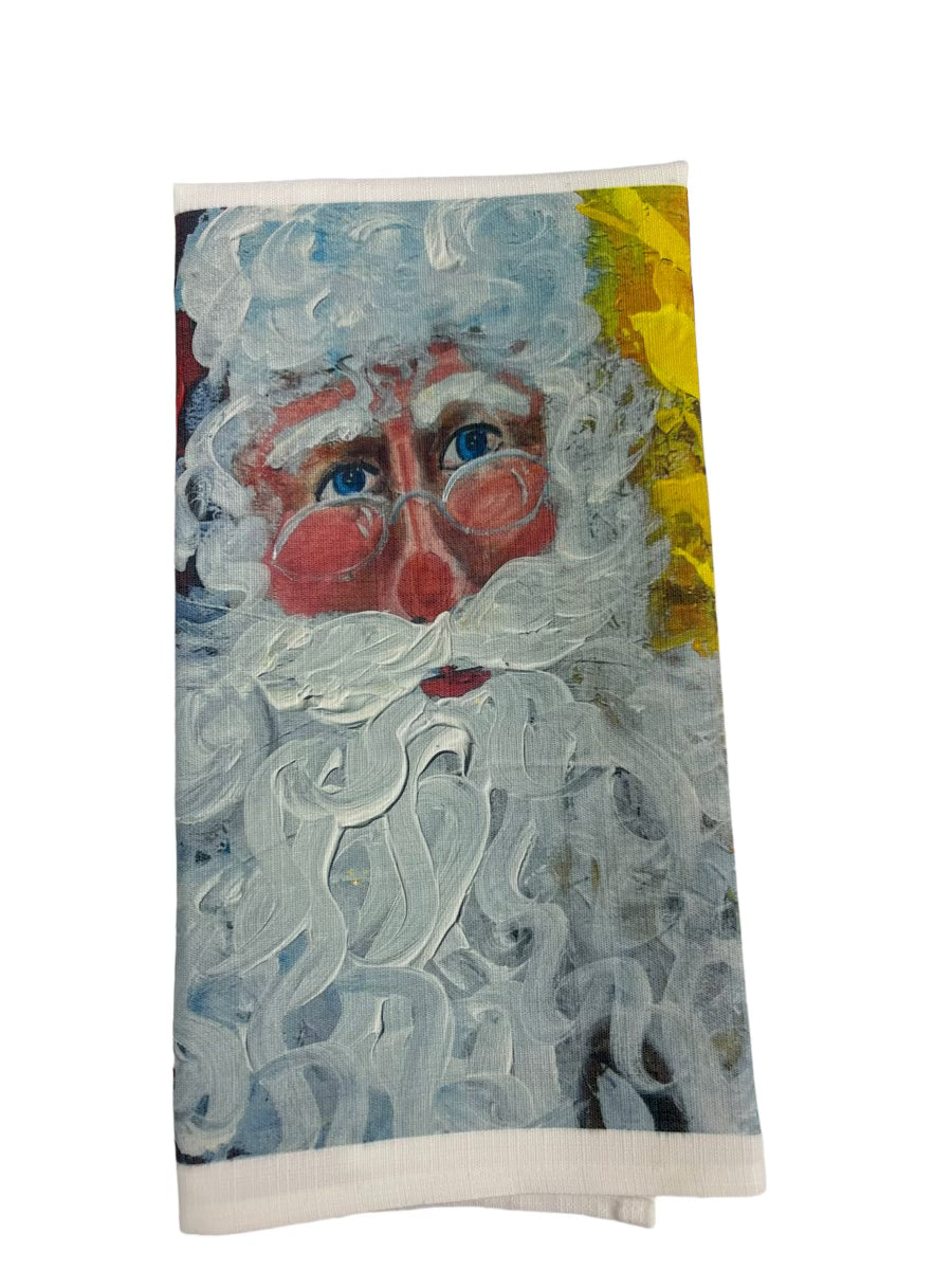 "A" Christmas Santa Tea Towel