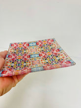 Load image into Gallery viewer, Glass Tray Pink,blue,gold,white,red