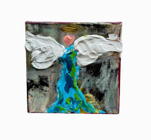 Ladda upp bild till gallerivisning, 6"x6" Angel blue teal dress greyblkbkg