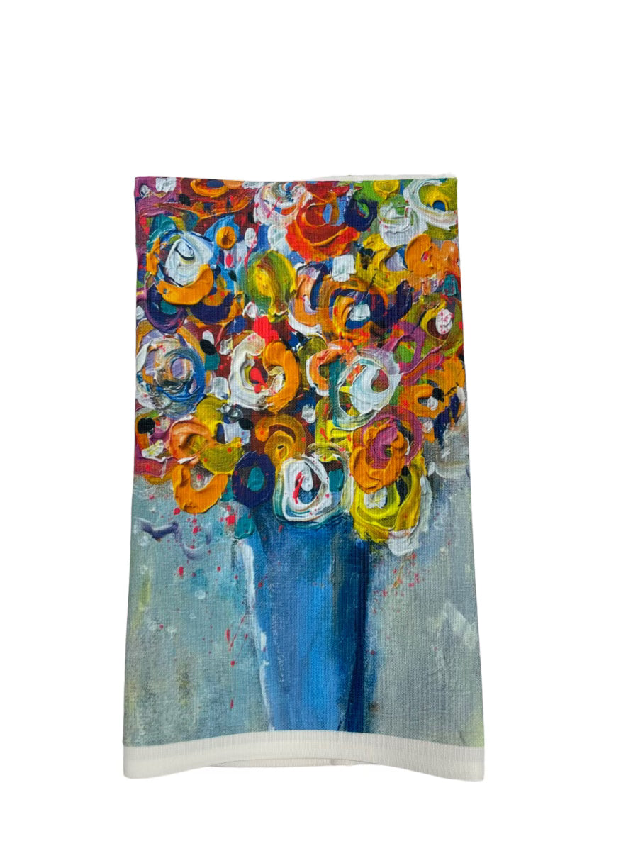 "D" Floral Tea Towel