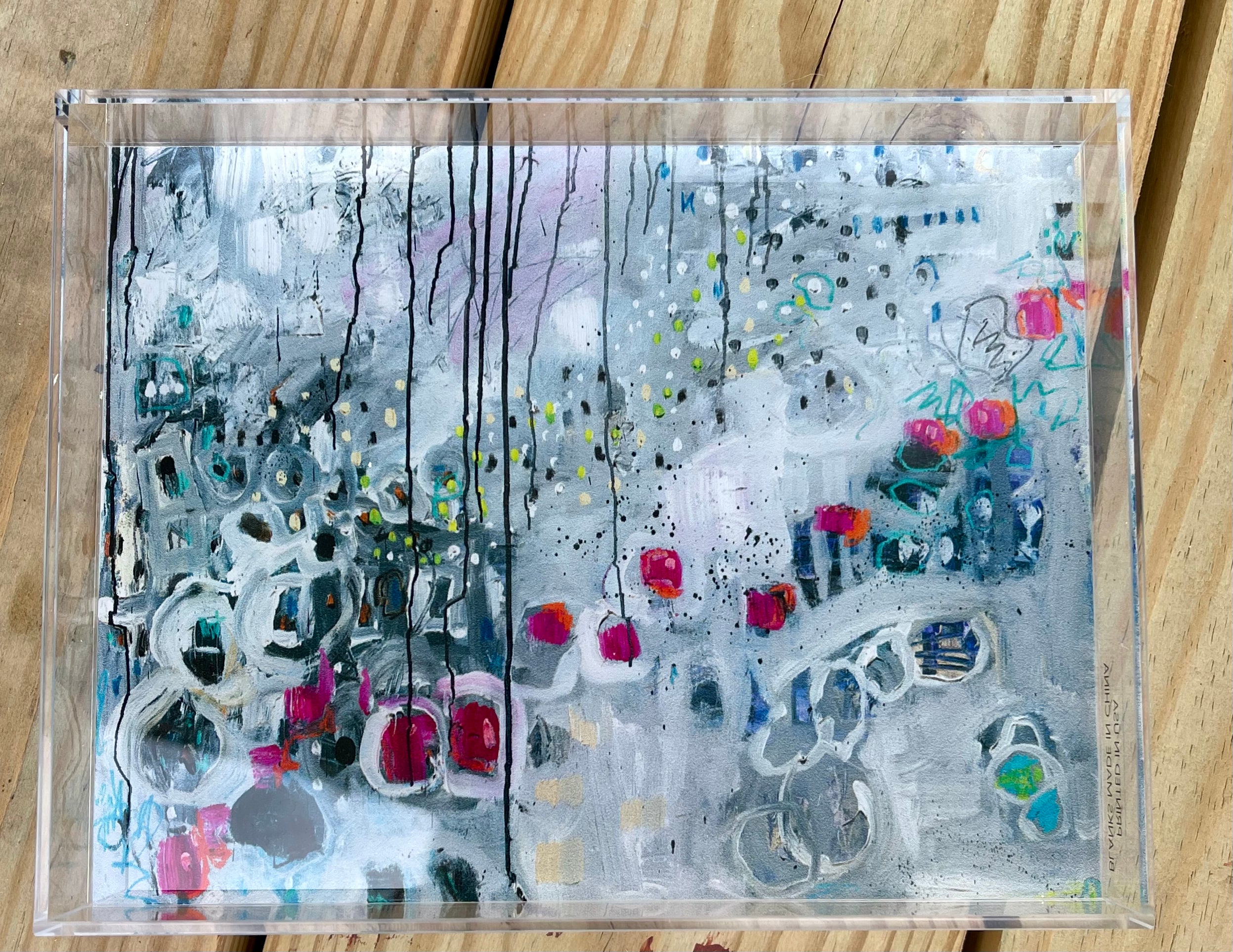 Acrylic Tray with Abstract image black and white – Tracee Matthews