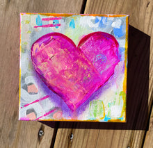 Load image into Gallery viewer, 6"x6" Heart hot pink Painting