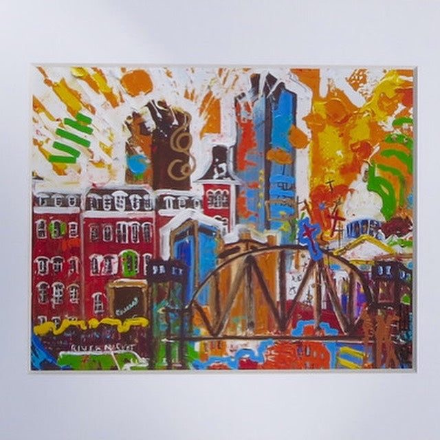 Fayetteville and Little Rock Cityscape 11"x14"