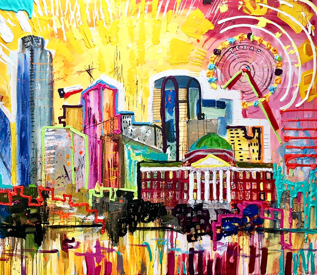 DALLAS TEXAS WITH SMU 11"X14"