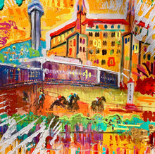 Load image into Gallery viewer, Hot Springs, Arkansas with the horses running at Oaklawn Race Track  11"X14"