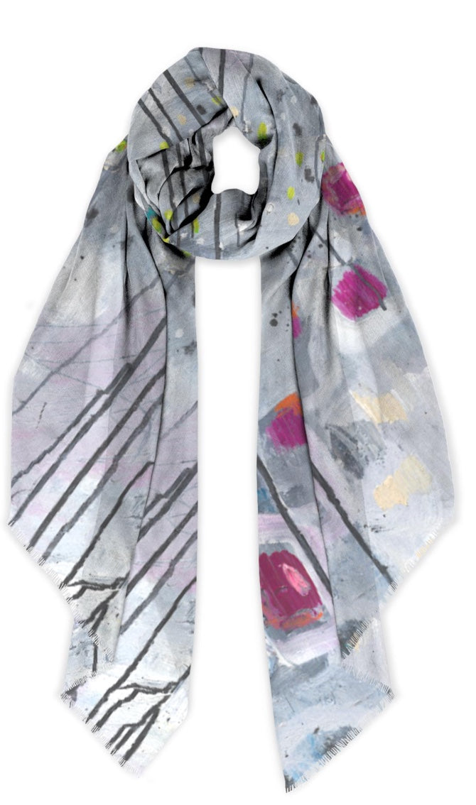 Black and White Abstract Scarf
