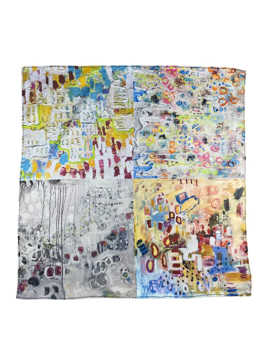 Pocket Squares from my original paintings-Poly Silk Machine Washable