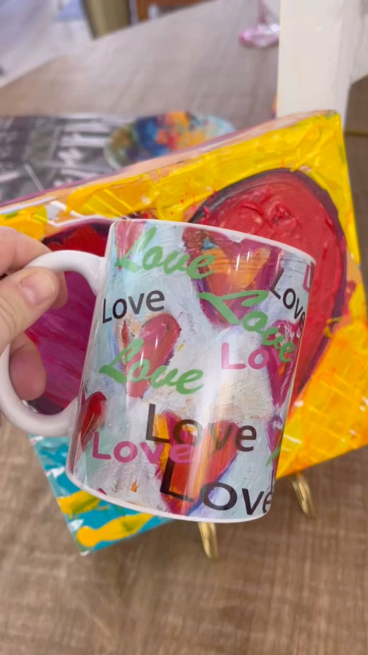 Taza colorida "Corazones de AMOR" 