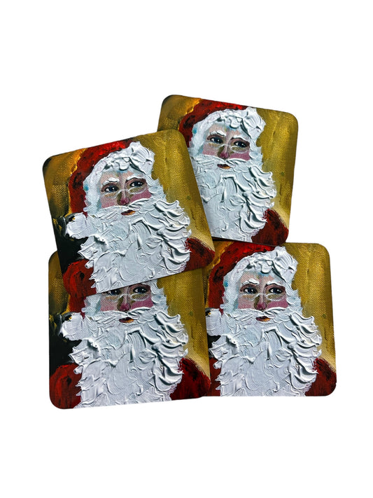 Santa coasters set of 4