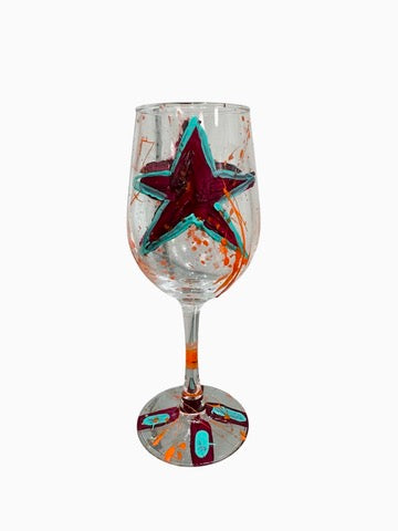 Copas de vino pintadas a mano de colores "P"