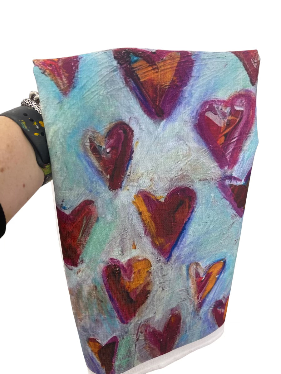 Hearts Tea Towel