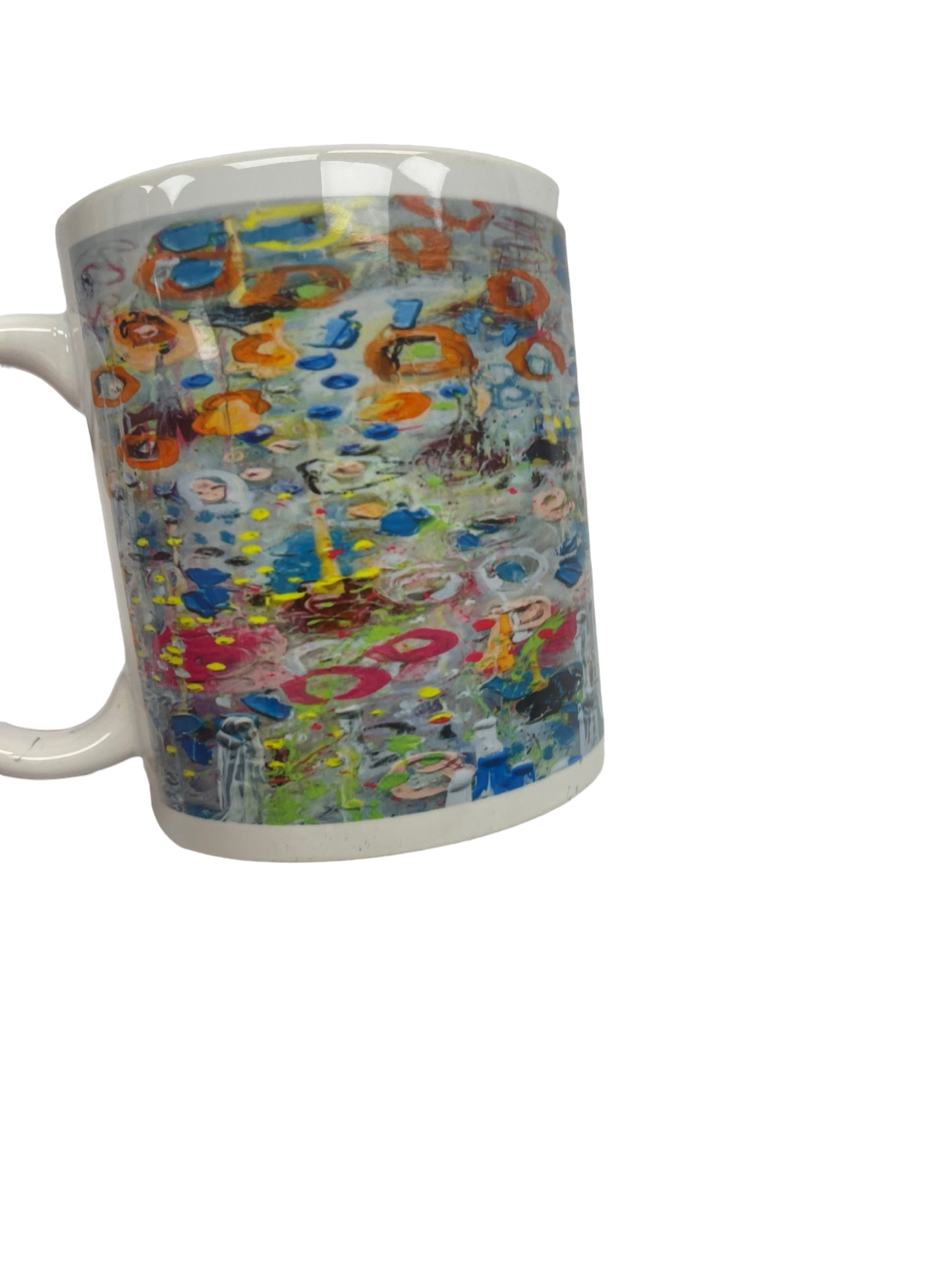 Taza con diseño floral abstracto 