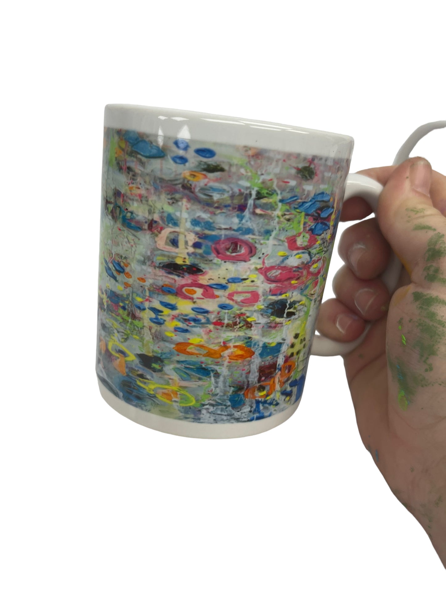 Taza con diseño floral abstracto 