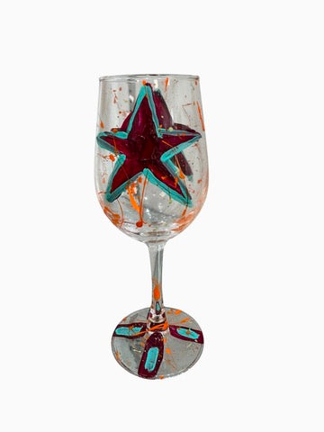 Copas de vino pintadas a mano de colores "P"