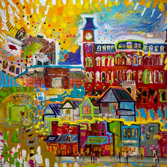 Impresión sobre lienzo estirado de 36" x 36" de la Universidad de Arkansas 