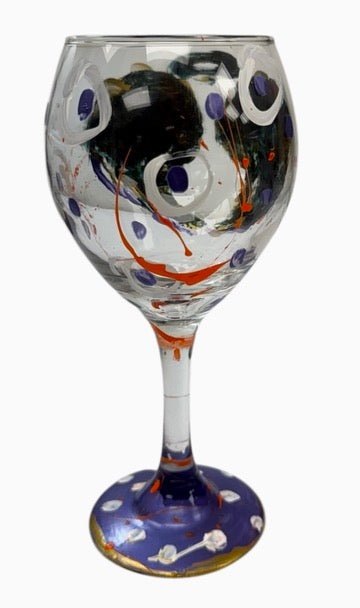 Copas de vino pintadas a mano de colores "P"