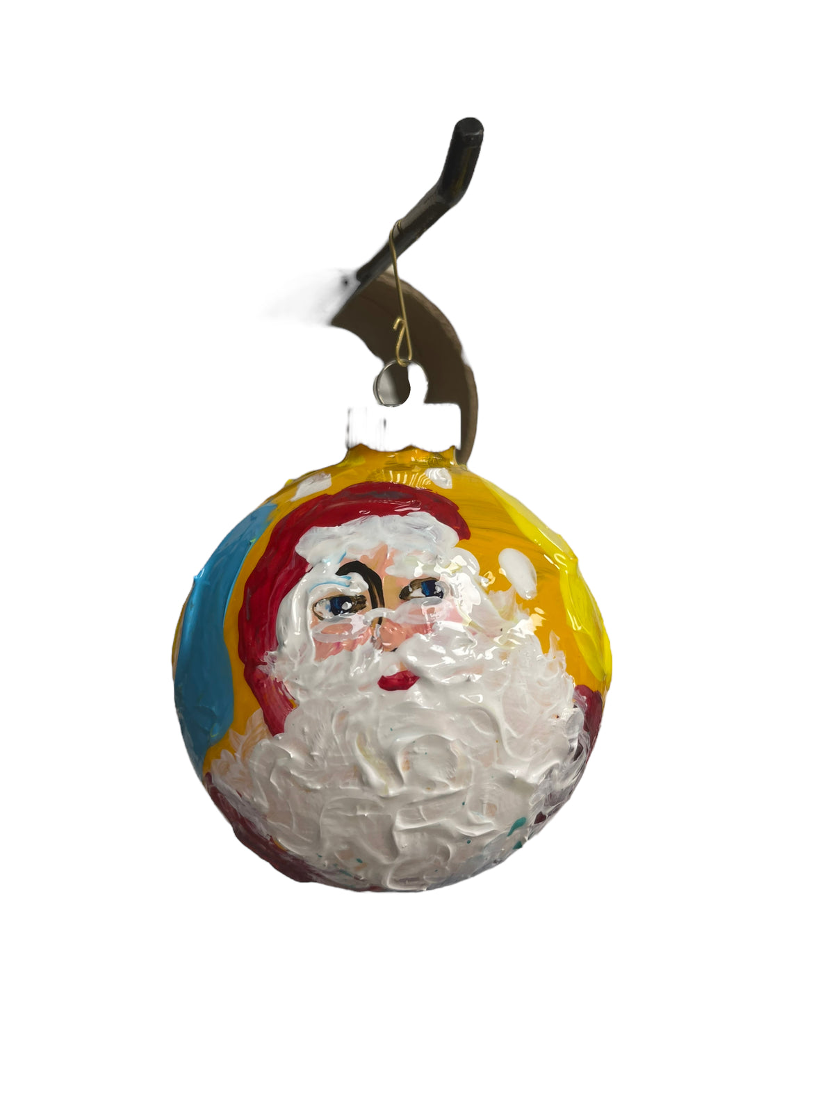 Hand-painted glass Christmas ornament AF, 4.5 inch, by Tracee Gentry Matthews