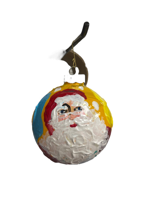 Hand-painted glass Christmas ornament AF, 4.5 inch, by Tracee Gentry Matthews