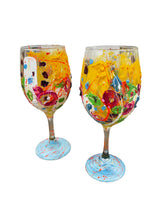 Load image into Gallery viewer, Colorful Hand Painted Wine Glasses &quot;A&quot;
