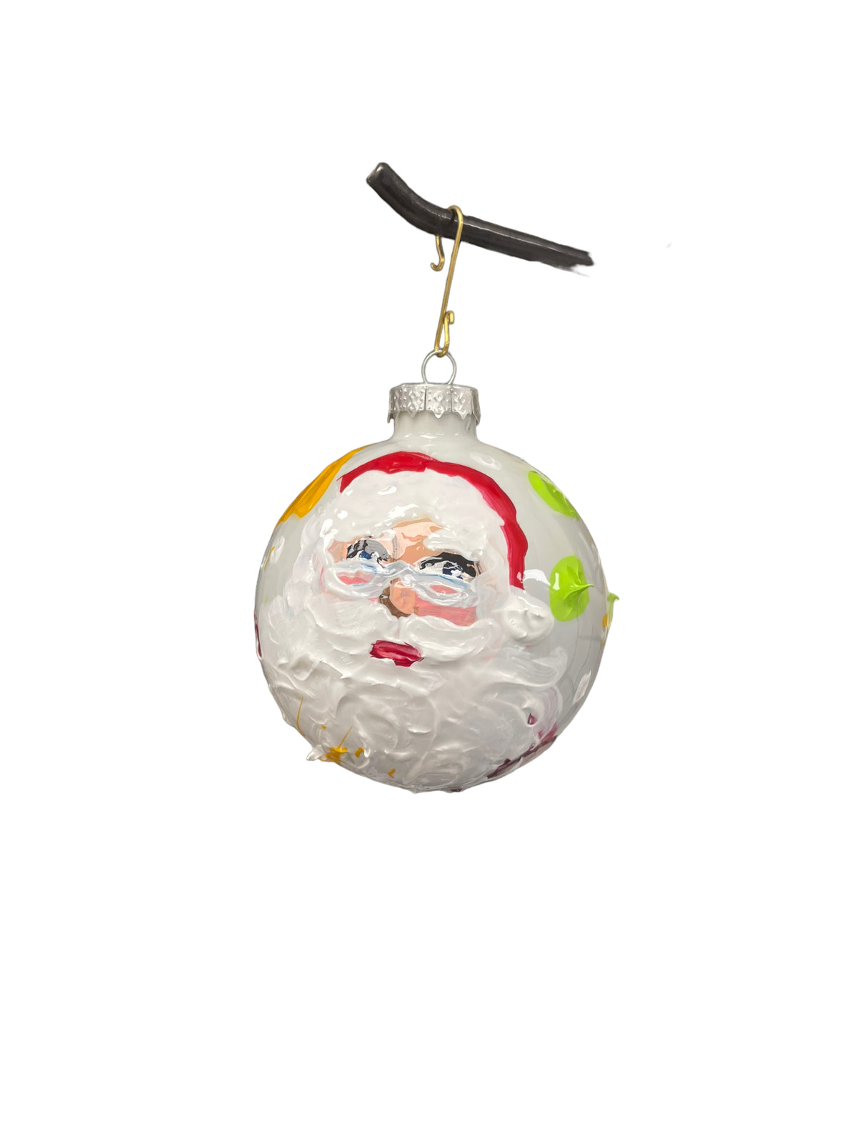 Hand-painted glass Christmas ornament D, 3.5 inch, by Tracee Gentry Matthews