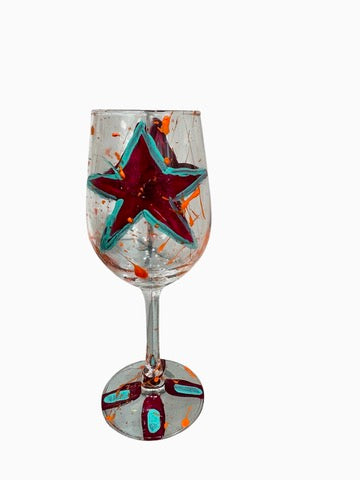 Copas de vino pintadas a mano de colores "P"