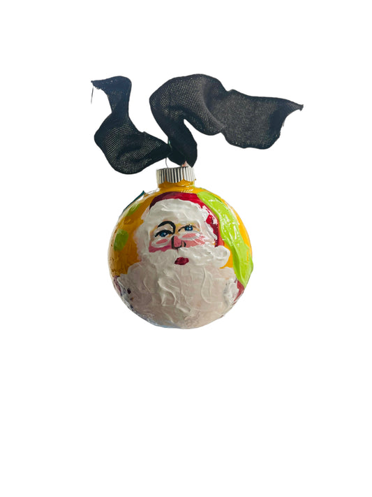 Hand-painted glass Christmas ornament Y, 4.5 inch, by Tracee Gentry Matthews