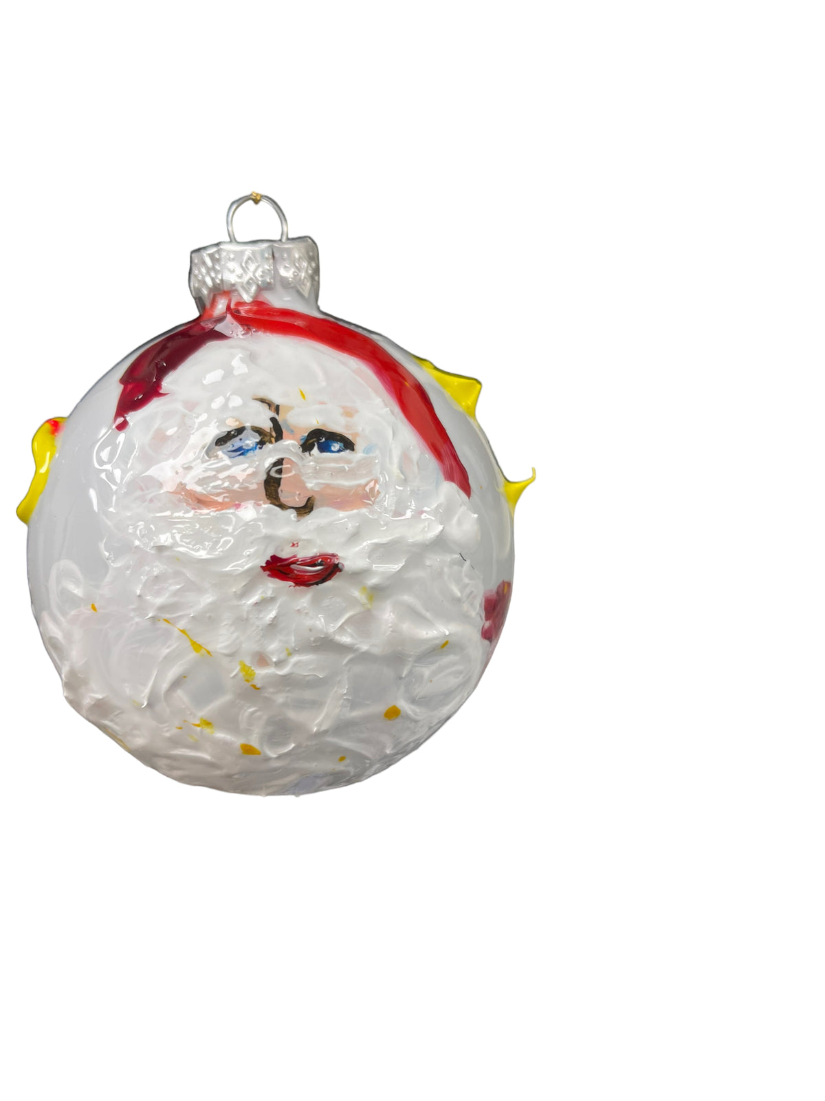 Hand-painted glass Christmas ornament A, 3.5 inch, by Tracee Gentry Matthews