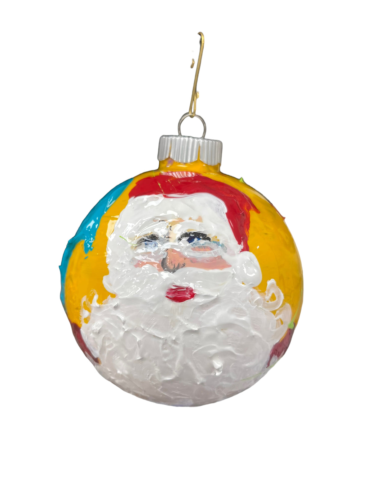 Hand-painted glass Christmas ornament L, 4.5 inch, by Tracee Gentry Matthews