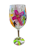 Load image into Gallery viewer, Colorful Hand Painted Wine Glasses &quot;J&quot;
