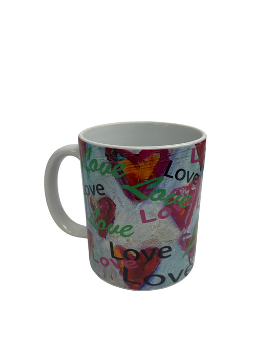 Taza colorida "Corazones de AMOR" 