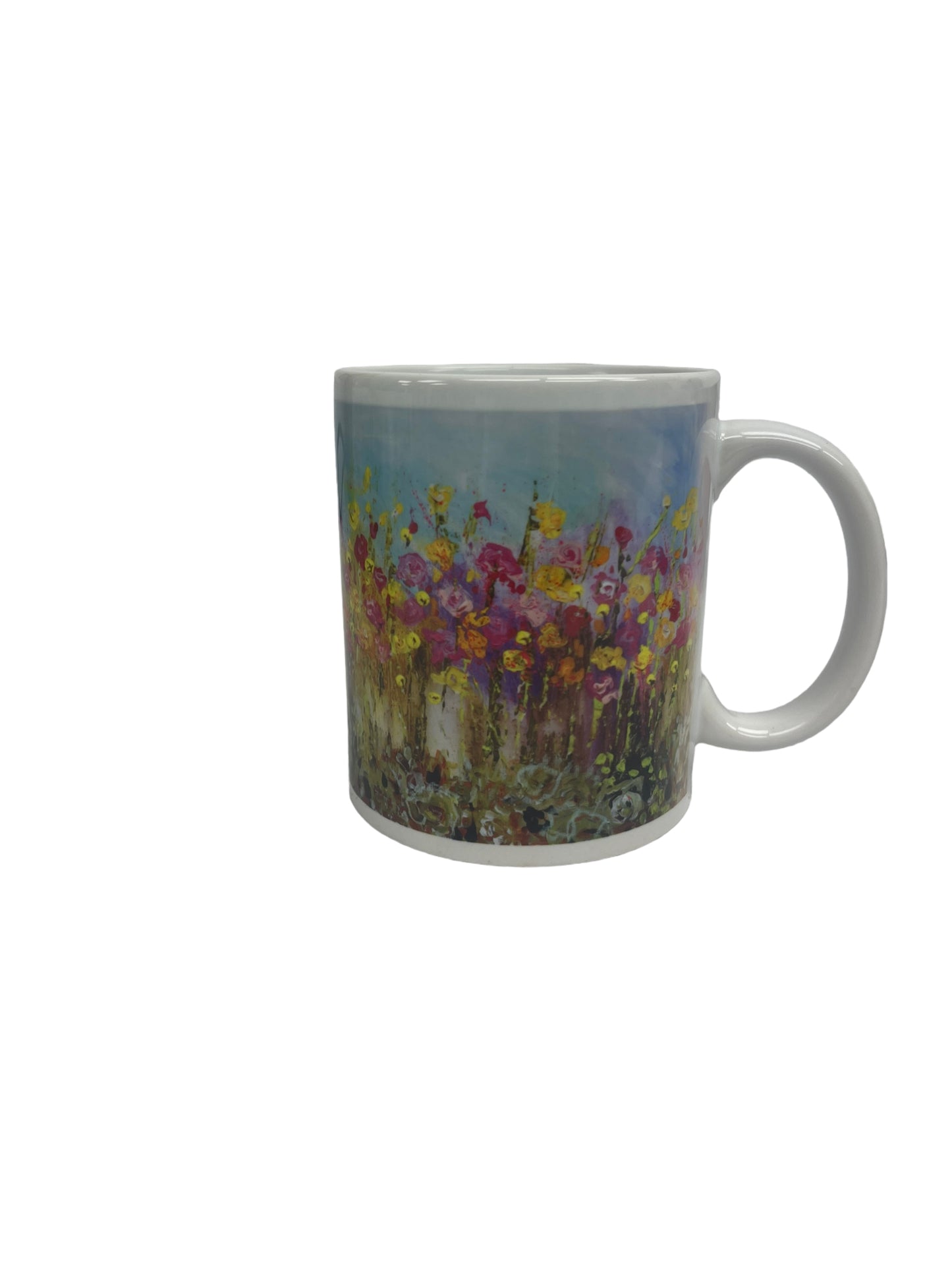 Taza con diseño de jardín de flores 