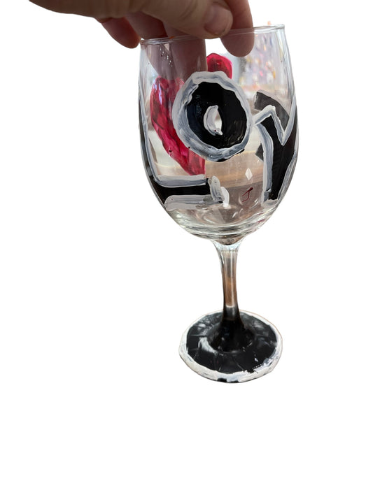 Copas de vino pintadas a mano de colores "P"