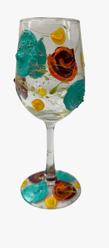 Copas de vino pintadas a mano de colores "P"