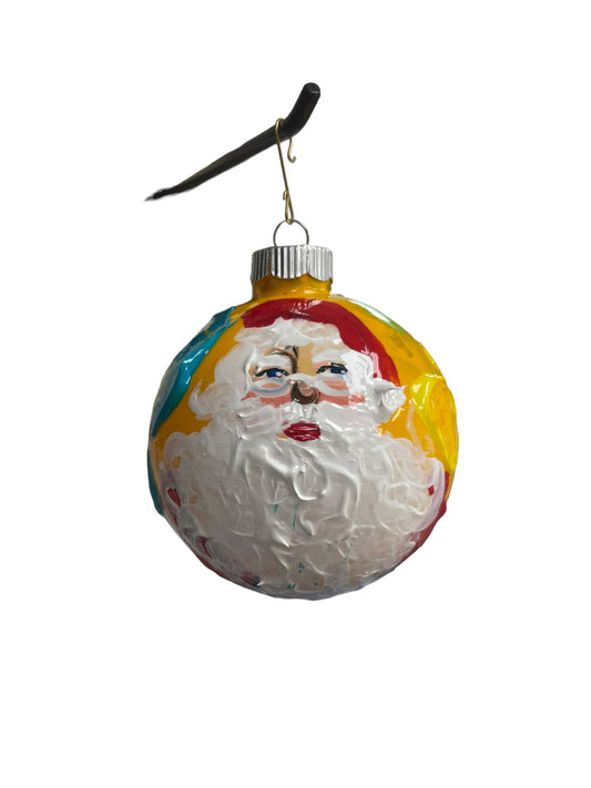 Hand-painted glass Christmas ornament AH, 4.5 inch, by Tracee Gentry Matthews