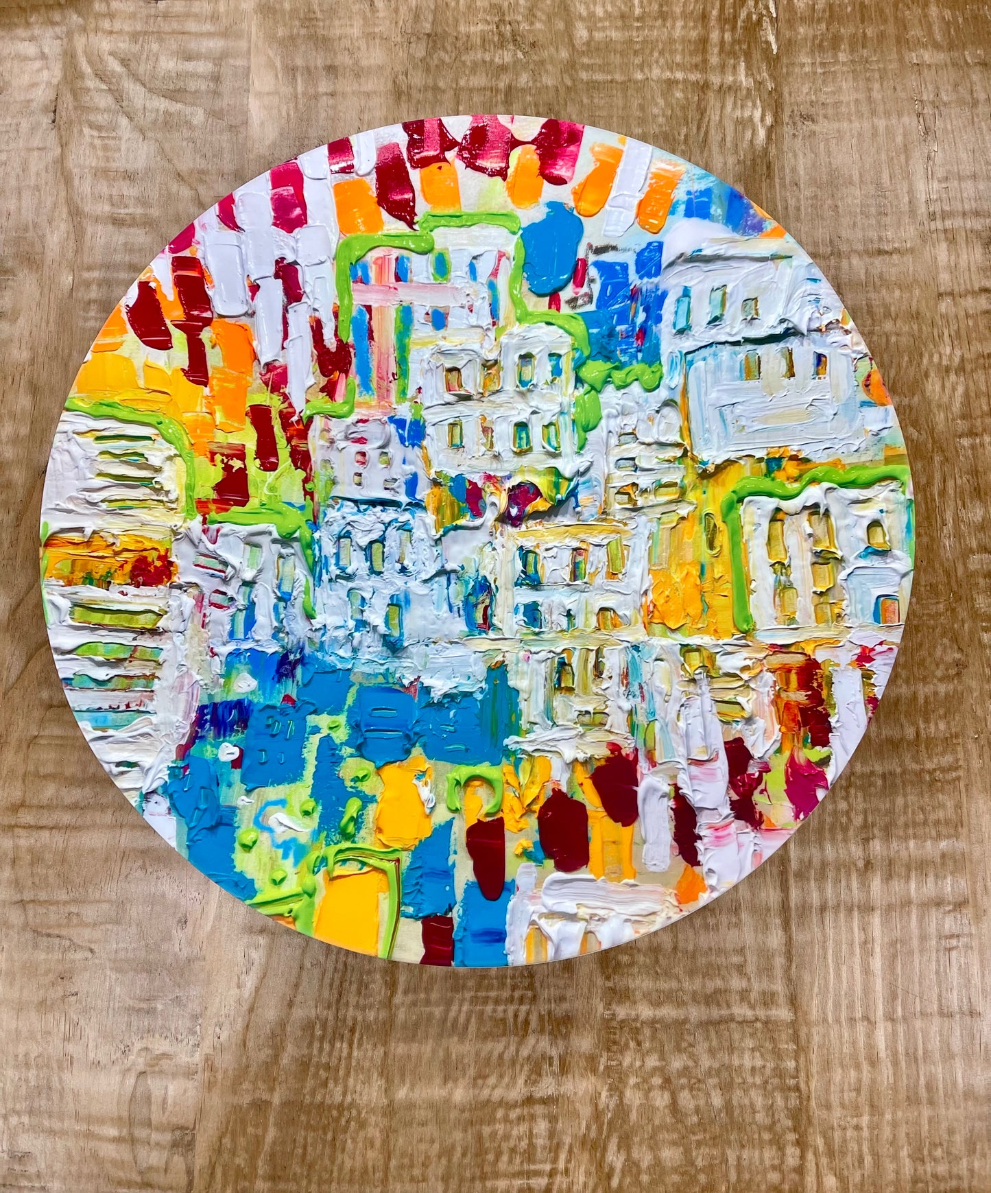 Dripping Color Decorative Bowl 15-1/4" D