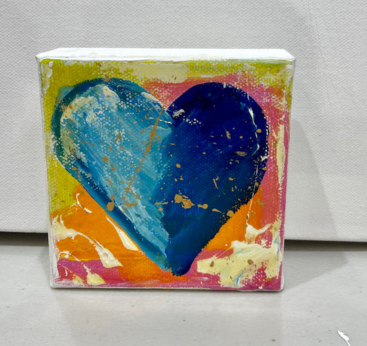 4"x4" Blue Heart