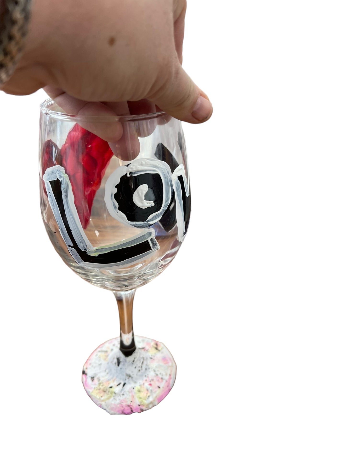 "R" Colorful Hand Painted Wine Glasses