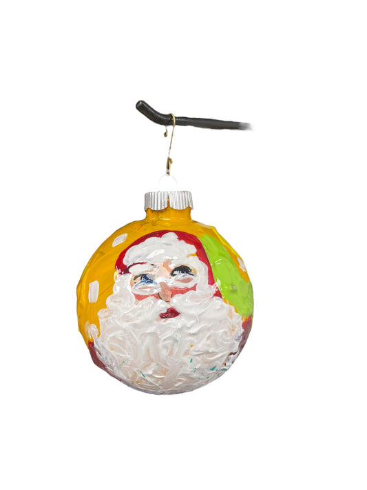 Hand-painted glass Christmas ornament O, 4.5 inch, by Tracee Gentry Matthews