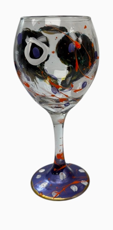 Copas de vino pintadas a mano de colores "P"