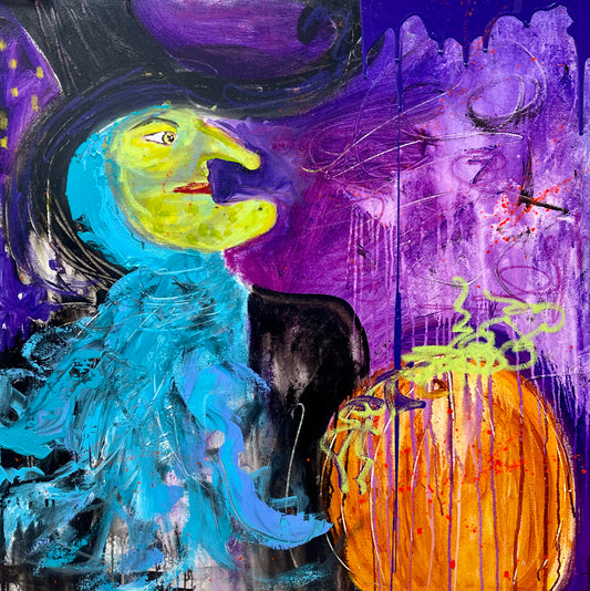 Bruja de Halloween 36" x 36" 