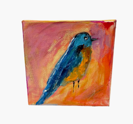 Love You 6"x6" Blue bird