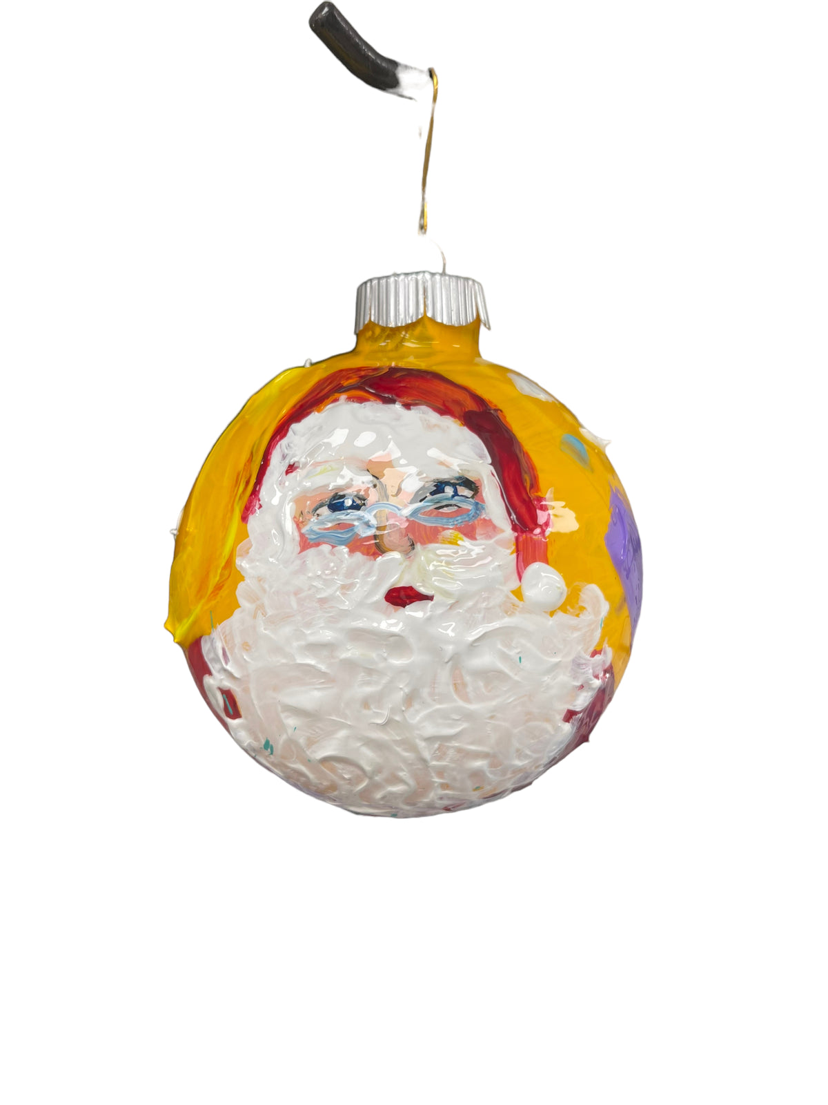 Hand-painted glass Christmas ornament AC, 4.5 inch, by Tracee Gentry Matthews